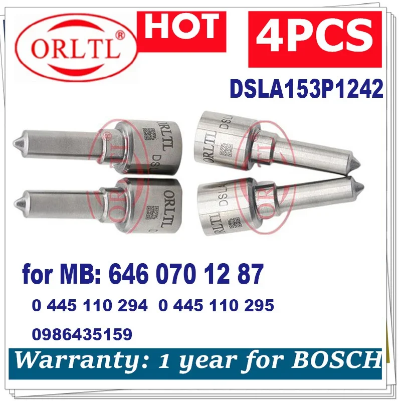 

4 шт. ORLTL DSLA153P1242 0433175366 для BOSCH 0445110263 0445110264 0445110139 0445110140 Дизельная форсунка 4шт.
