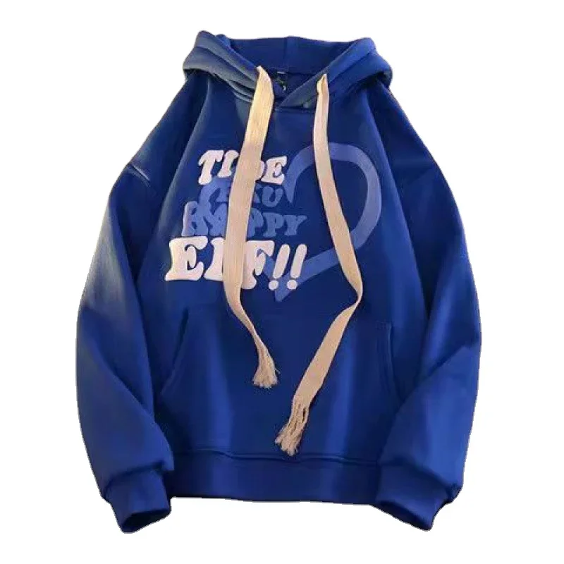 2022 New Oversize Vintage Alphabet Printing Couple Emboss Hoodie Men's French Terry Sweatshirts Plus Size M