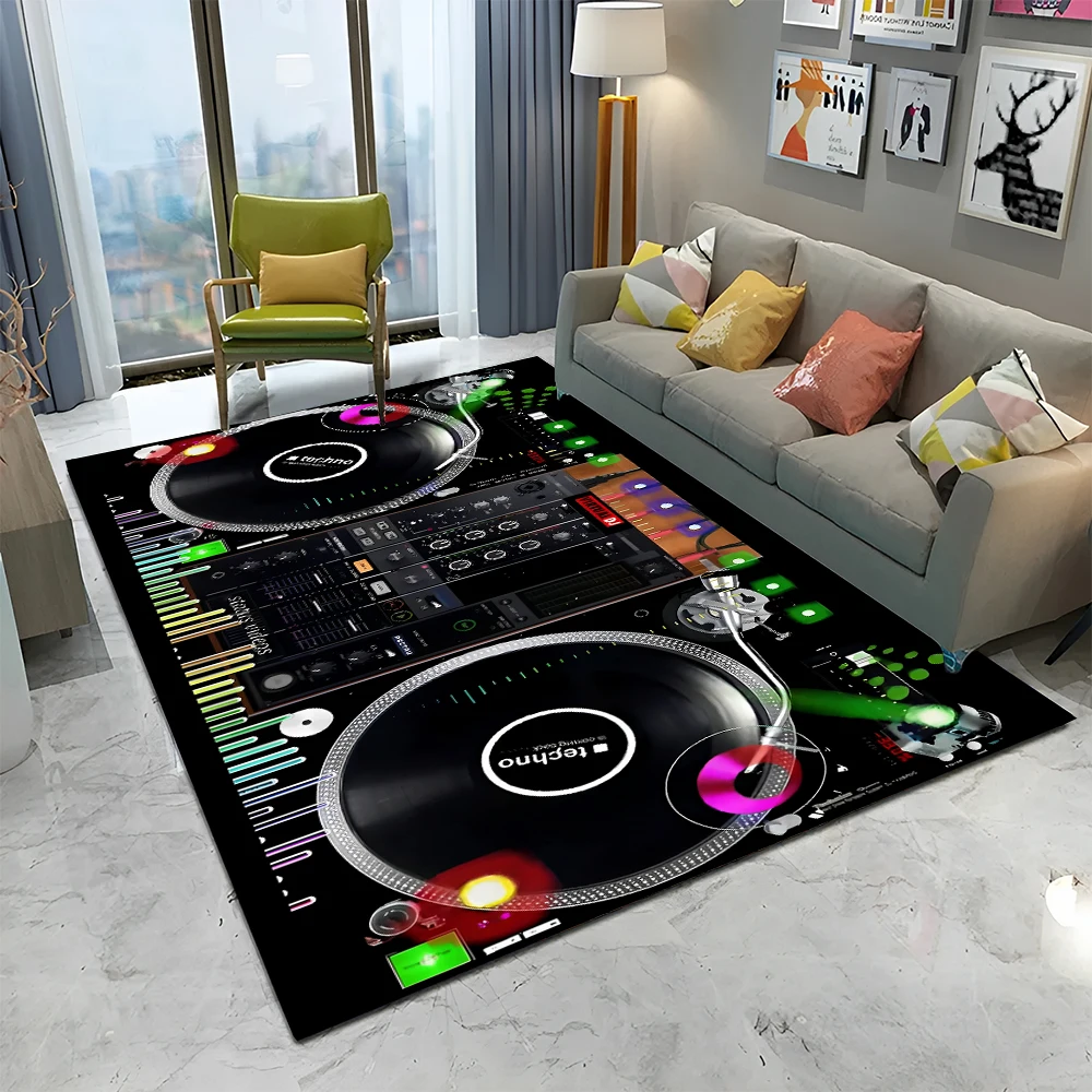 3D DJ Music Screen Keyboard Cartoon Carpet Rug for Home Living Room Bedroom Sofa Doormat Decor,Child Area Rug Non-slip Floor Mat