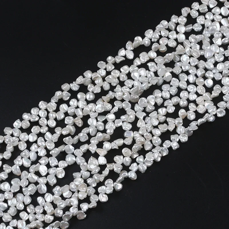 7-8mm Keshi Pearl Strand White Loose Freshwater Reborn Pearl beads