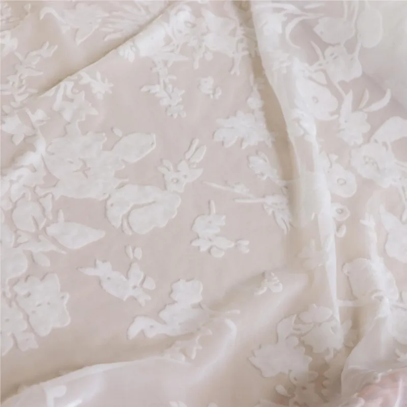 Woven brocade velvet imitation silk rotten flower fabric dress women's textile