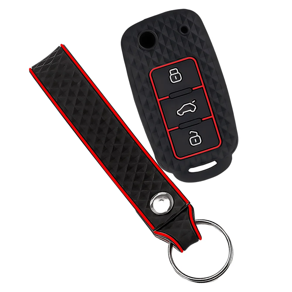 

Силиконовый чехол-ключница для VW Golf 4 5 6 7, Bora, Jetta, POLO MK4 MK6, Passat B5 B6, Superb, Tiguan, Beetle. Аксессуары для ключей.