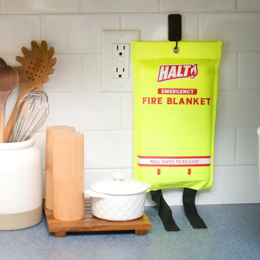 بطانية حريق الطوارئ، قمع الحرائق السريع للمنزل، المطبخ، أمبير السيارة للتخييم خفيفة الوزن، بدون فوضى، آمنة وقابلة لإعادة الاستخدام أبدًا #1