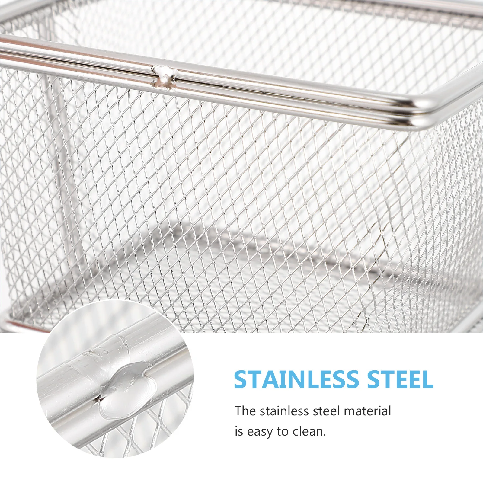 

Silver Color Stainless Steel Frying Basket Kitchen Strainer Heat Resistant Handle for French Fries Fried Snacks Cooking Oil