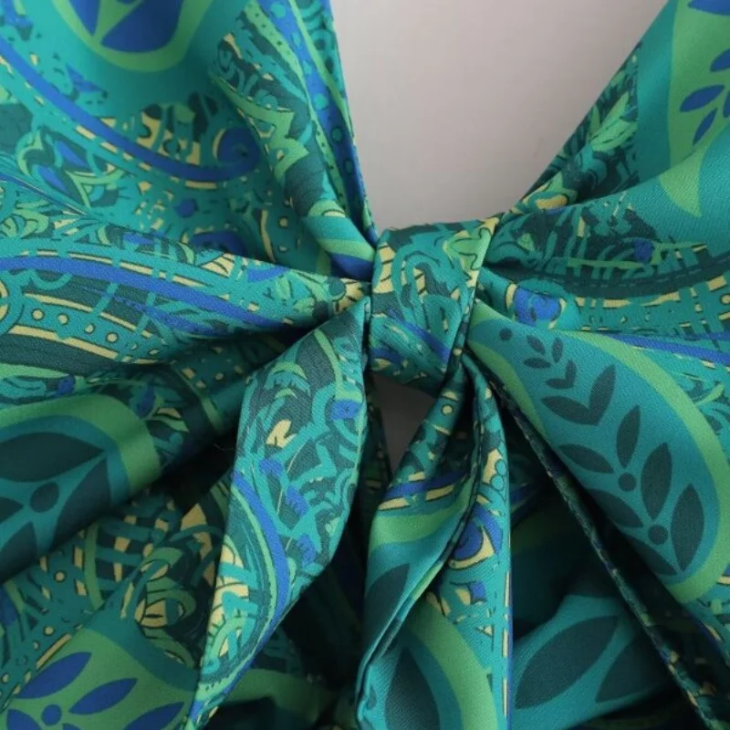 فستان نسائي مجوف بدون ظهر وأكمام طويلة وعقدة ربطة عنق أنيق للحفلات المسائية #5