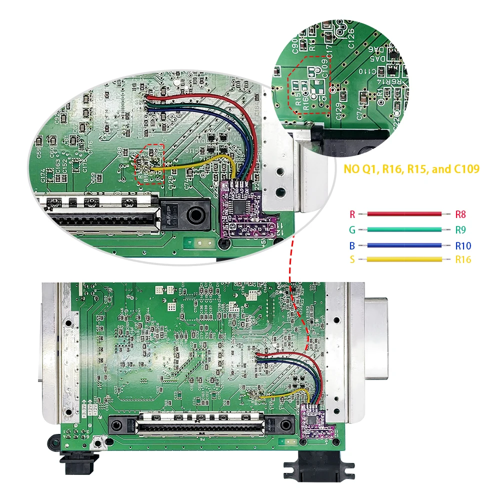 BitFunx RGB MOD Kit pour Nintendo 64 THS7374 Amp Mod pour consoles de jeux N64 NTSC