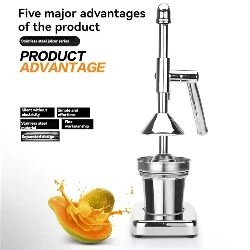 Utility Design Manual Stainless Steel Citrus and Lemon Press, Heavy Duty Orange Citrus Crusher Machine, Home Kitchen Helper