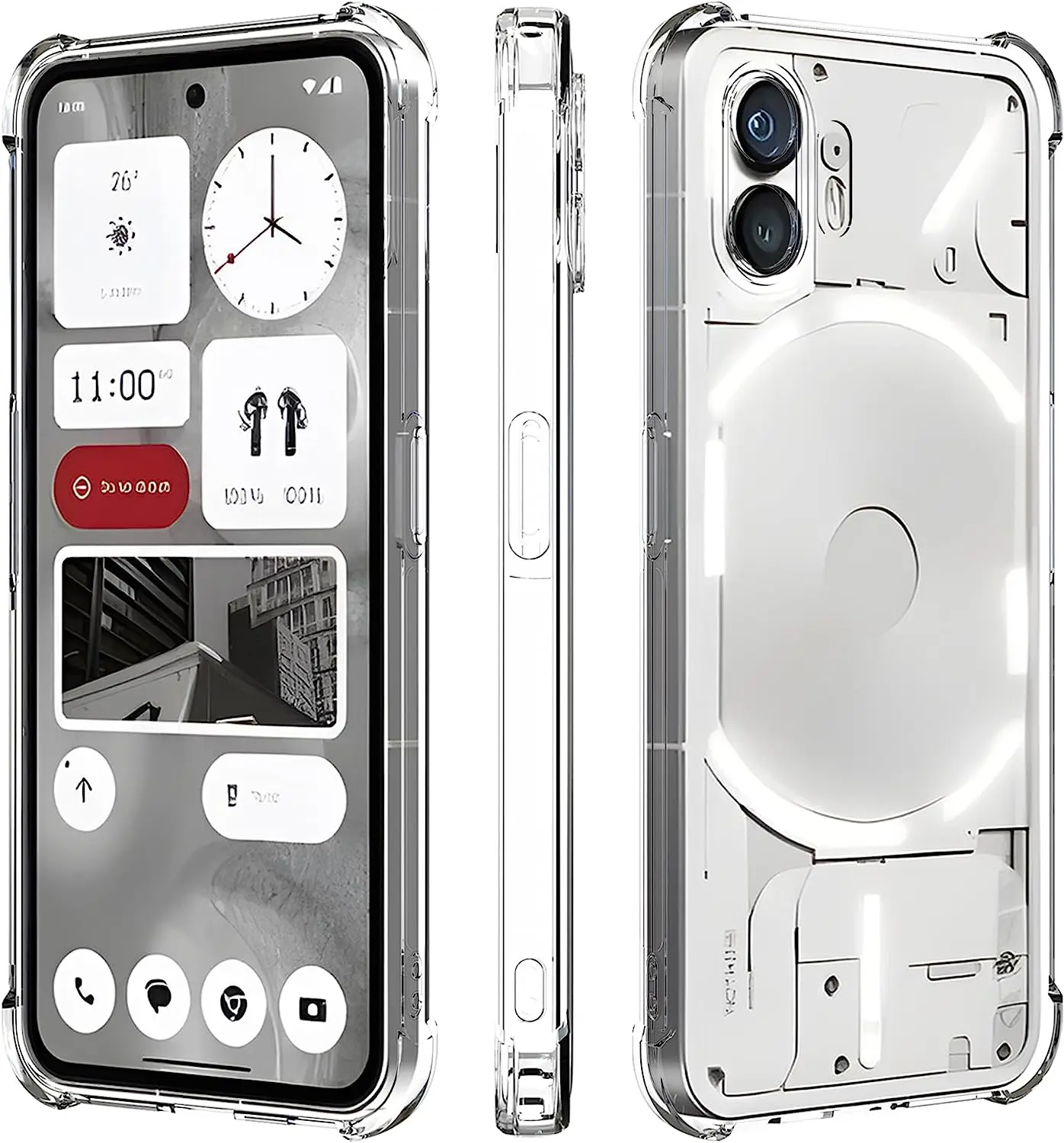 حافظة شفافة سميكة مضادة للصدمات لهاتف لا شيء 1 2 2A Plus 3A Pro Nothing CMF Phone 1 2 3 2a 3a Pro حافظة شفافة