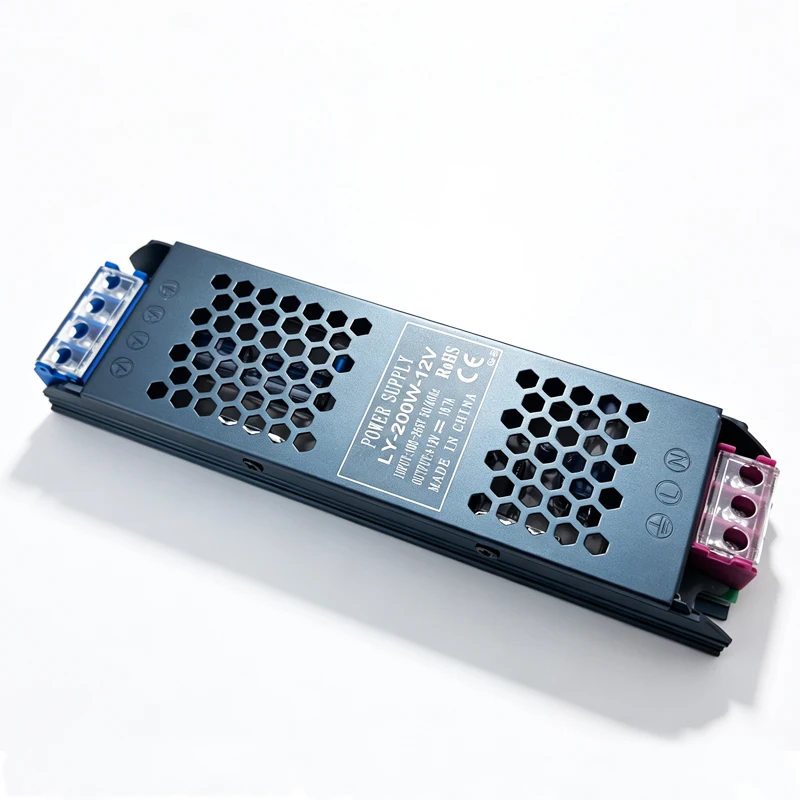 DC12V LED Power Supply Transformer 16A Switch Driver Adapter CCTV Camera AC110V-220V 200W LED Driver with AC Input Voltage Selec