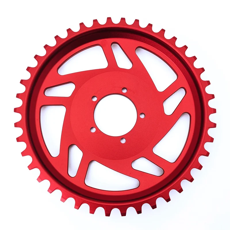 Sproket ring 42T untuk sepeda listrik, sproket Chainring 42T untuk Bafang BBSHD Mid Drive Motor elektrik, pelindung Chainwheel pengganti, merah