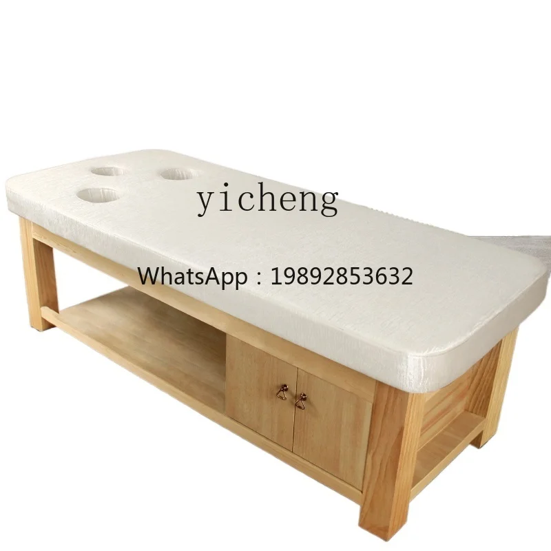 AB  Facial Bed High-Grade Solid Wood Massage Couch Massage Bed Home with Arm Hole Physiotherapy Bed