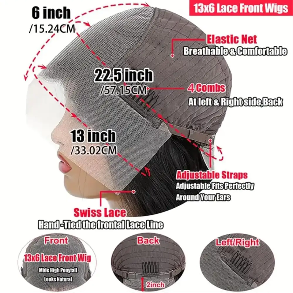 Falowane ludzkie włosy peruki dla kobiet 13x6 HD przezroczyste koronkowe peruki z przodu ludzkiego włosa 200% peruki typu Lace Front gęstości