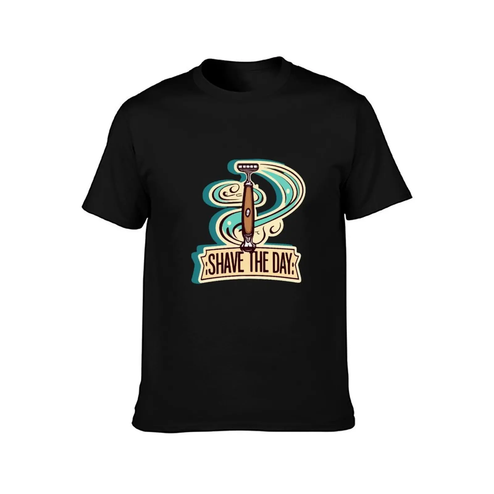 Vintage 'Shave the Day' Barber's Razor Design T-Shirt t shirts with prints T-Shirt