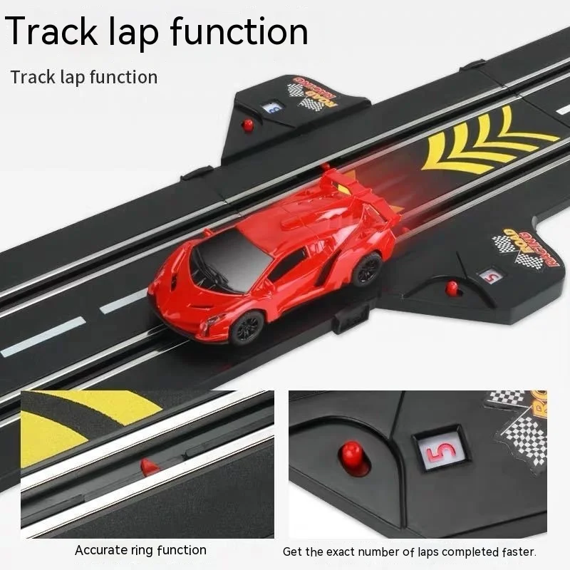 Electric Rail Car 1/43  Car Racing Track Toy Autorama Circuit Voiture Electric Railway Slot Race Double Remote Control  Car Toy