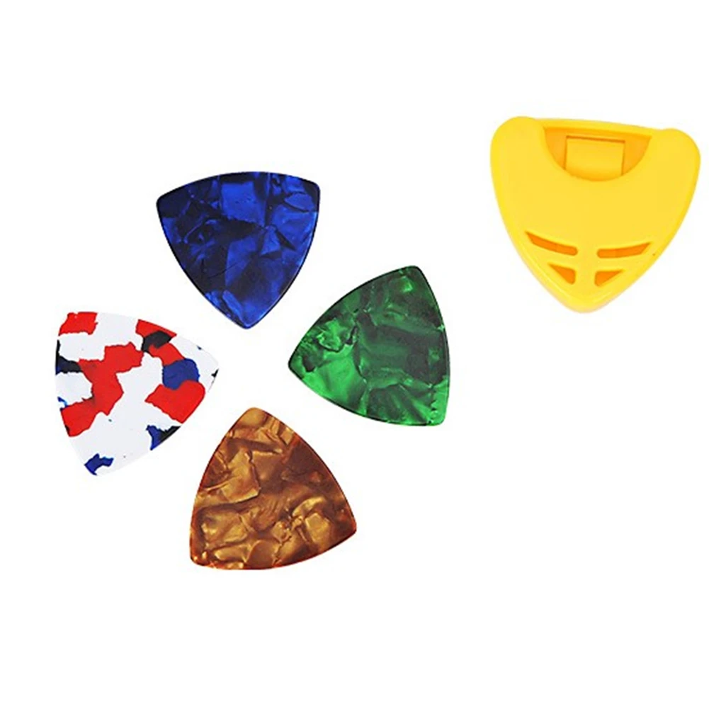 100% Brand New Triangle Guitar Picks Parts 3 X 3.2cm 4 Pcs Accessories Celluloid Musical Instruments Pick Holder