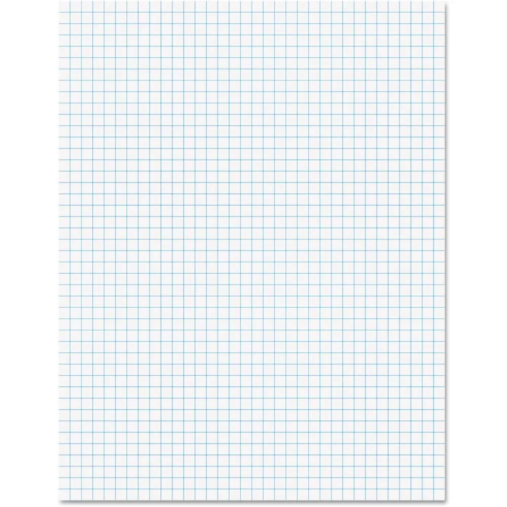 Quad Ruled Graph Paper Pad 8.5x11 Inches, 50 Sheets, 4x4 Grid, Perforated, White