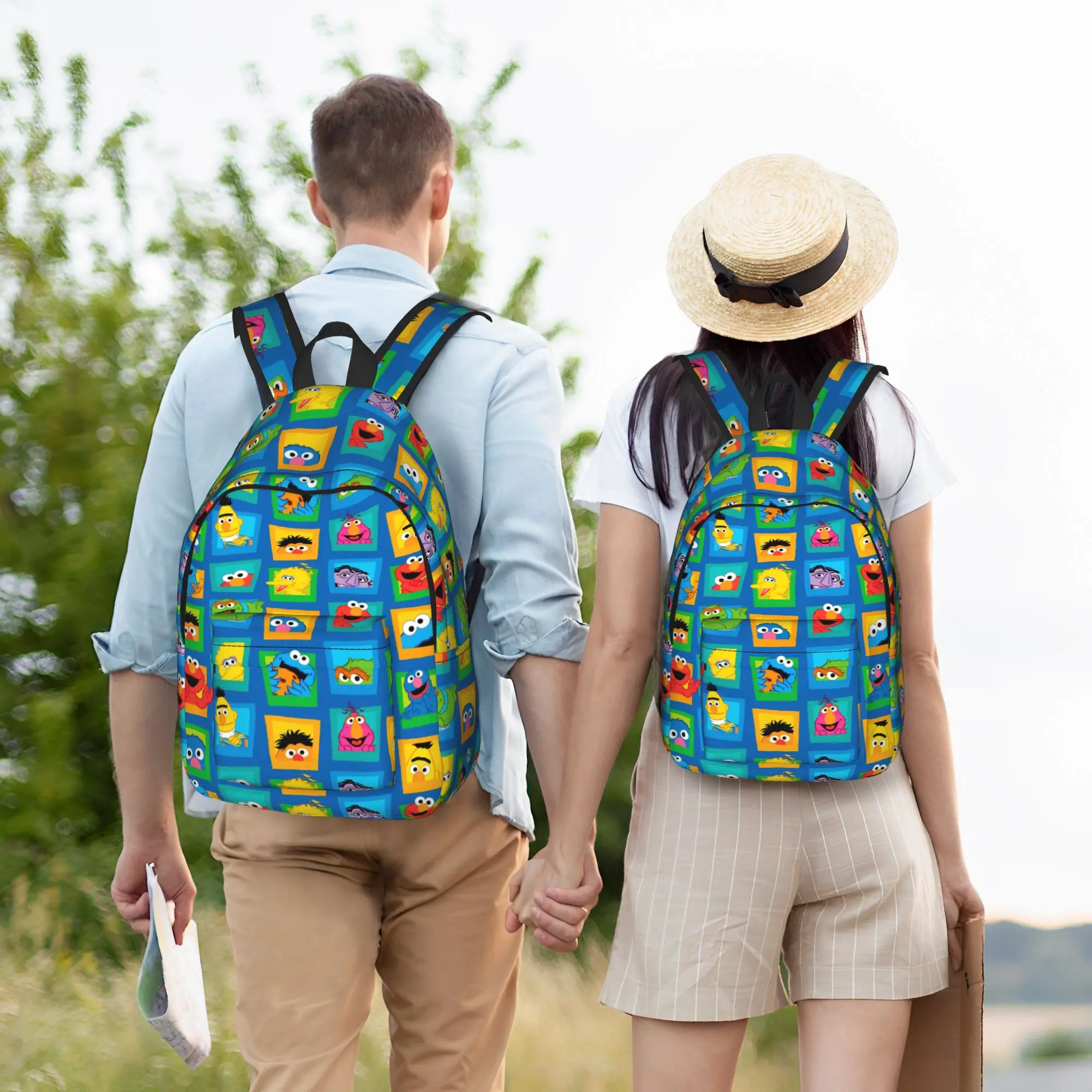 Sesames Streets Fashion Backpack Sports High School Work Cute Daypack for Men Women Laptop Computer Shoulder Bag - view 6