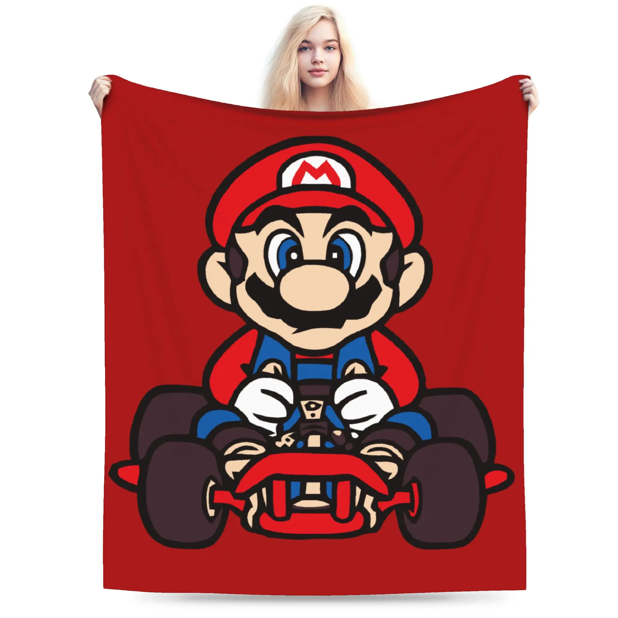 

Cartoon Super Marios Blanket Flannel Textile Decor Multifunction Lightweight Throw Blanket for Bedding Car Rug Piece