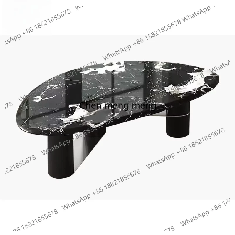 For Small Spaces for Living Room Balcony or Home Furniture Traditional Design Stone Coffee Tea Table