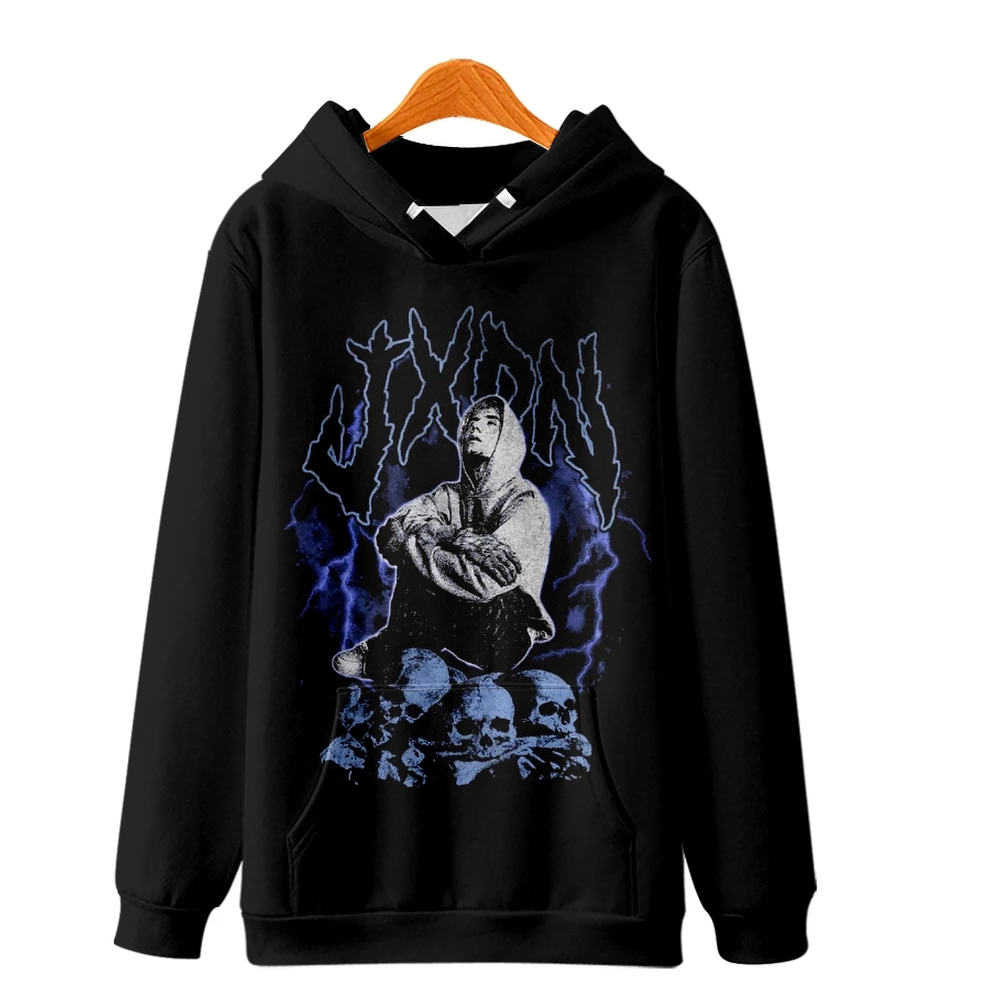 Jaden Hossler Jxdn Skulls Tour Hoodie Lange Mouw Vrouwen Capuchon Sweatshirt Mode Kleding