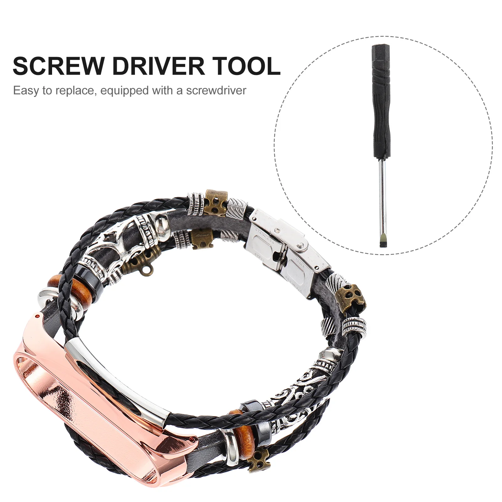 

Metal Case Retro Wristband Strap DIY Adjustable Compatible 5 5 NFC Replacement Band Bracelet