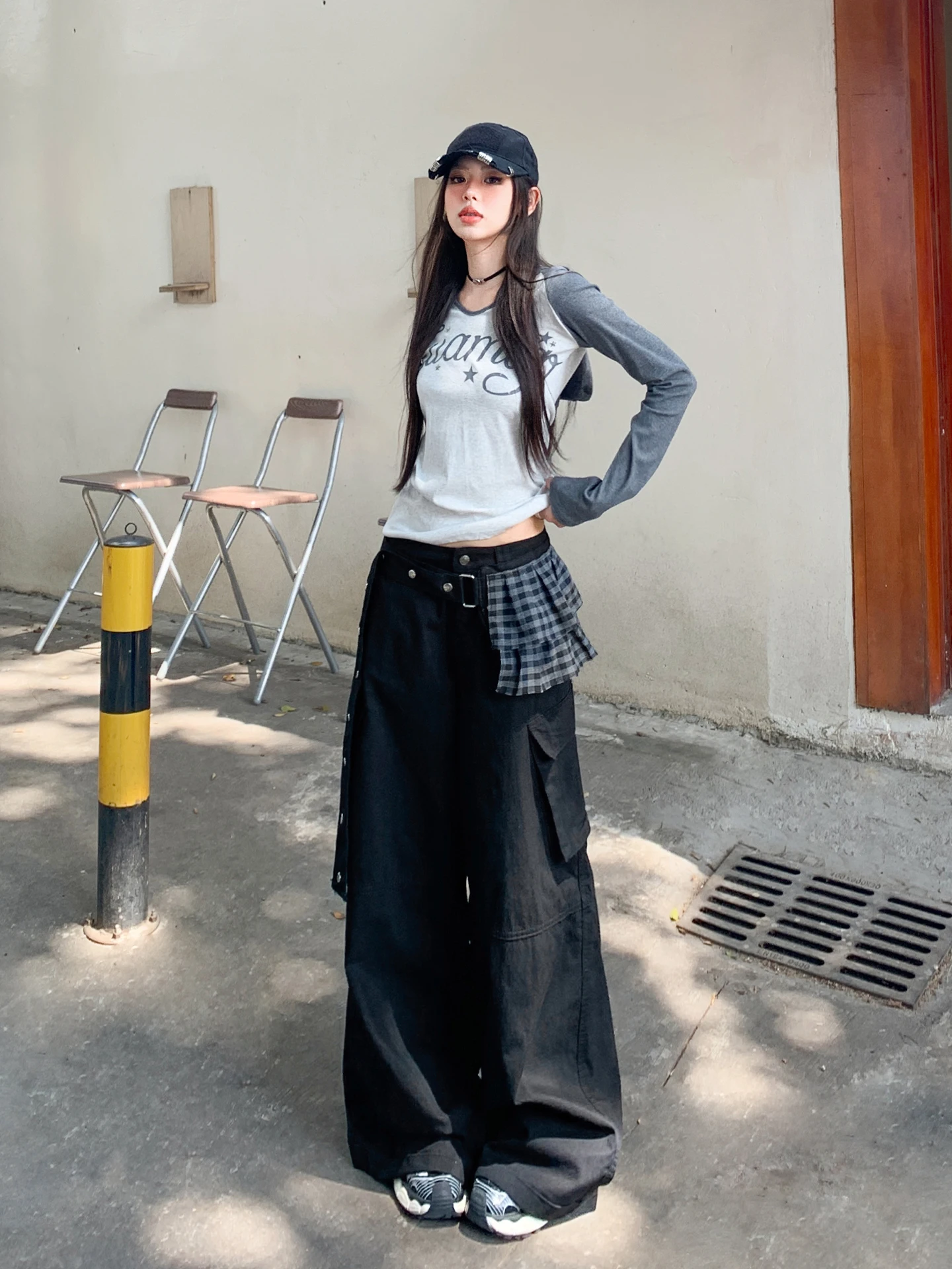 

American High Street Loose Straight Leg Jeans Women's Black Workwear Denim Pants Spring New Style Casual High Waist Wide Leg