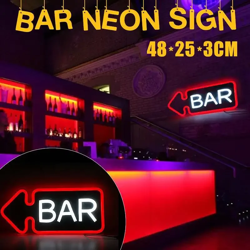 110-250V LED BAR Neon Sign Light Tube PVC Night Lamp Handmade Visual Artwork Bar Club Wall Decor Neon Indoor Lighting