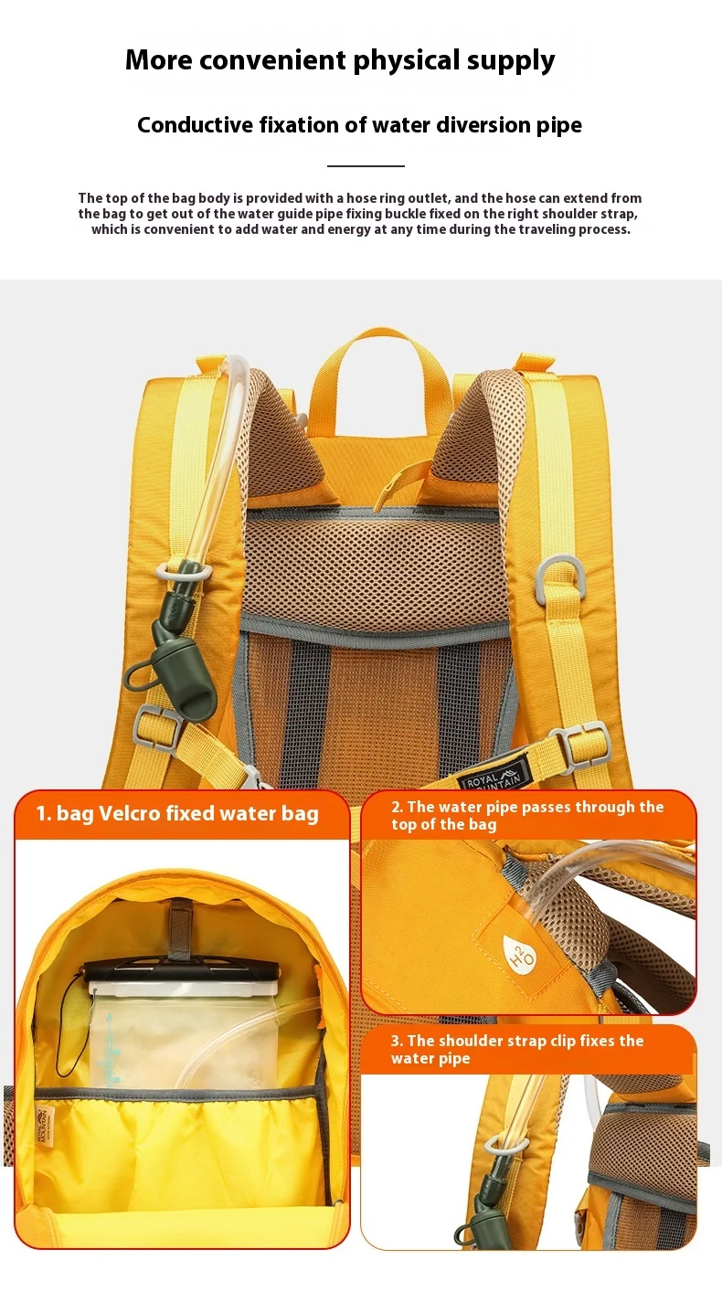 Nylon Wasserdichter Rucksack Casual Outdoor 35L Große Kapazität Reiserucksäcke Wandern Camping Bergsteigen Tasche Jugend Sporttaschen – Detail 6