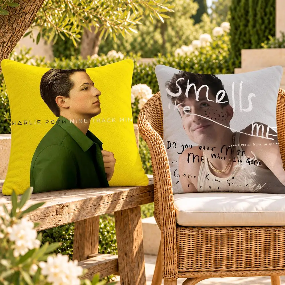 Singer Pop Charlie Puth Cushion Cover Soft Plush Throw Pillow Cover Washable Sofa Bed Patio Chair Home Decor
