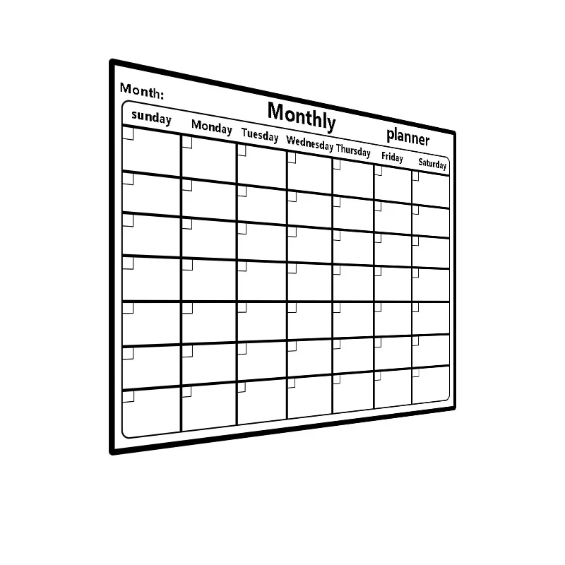 5Pcs/Set Electrostatic Wall Planner - Magnetic Whiteboard Stickers with Weekly/Monthly Study Organizer