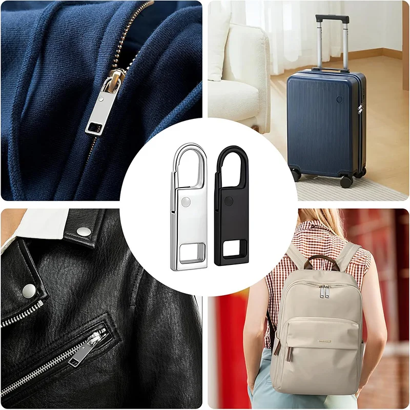 

12Pcs Metal Zipper Pull Replacement Detachable Zip Repair Set Instant Fix Zipper Repair Kit for Purse Luggage Spare Zipper Pulls