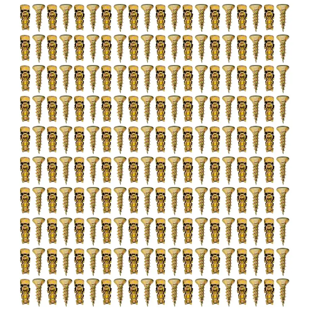 Short Expansion Screw For Stone Tile Cabinet Hinge Repair Cold Rolled Steel Metal Heavy Duty Hardware Fastener Kit 30/50/100Pcs