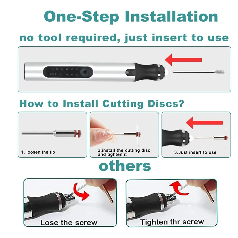 AS94-Engraving Pen, Electric Engraving Tool Kit USB Rechargeable Engraver Etching Pen Micro-Cordless Carve Tool For DIY Art