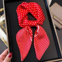 1PC 70*70cm Polka Dot Print Head Scarf for Women Silk Square Scarves Foulard Bandana Fashion Decorate Hijab Female Neckerchief 3