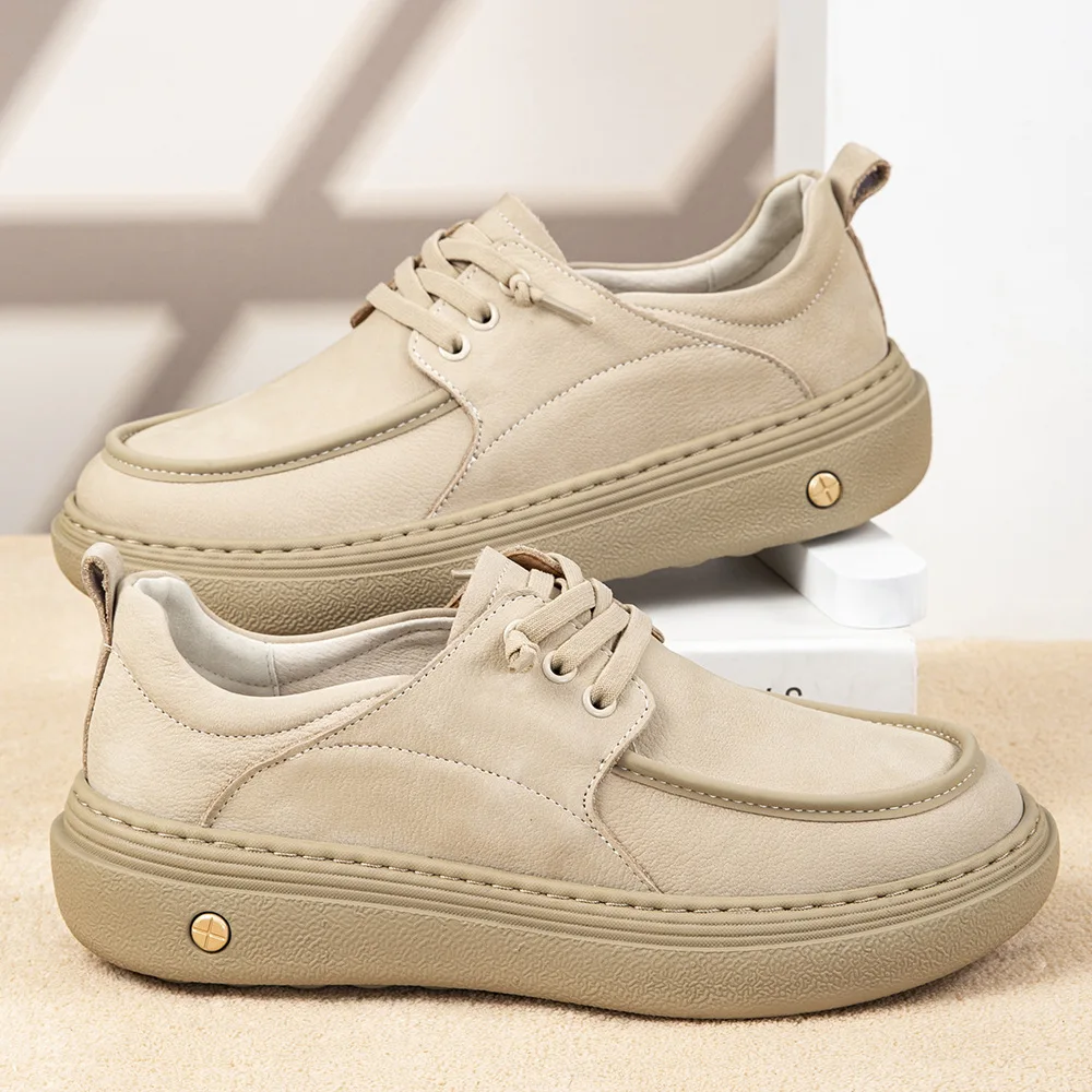 Men's casual board shoes 20025 autumn men's shoes thick soled sports shoes wide toe men's shoes