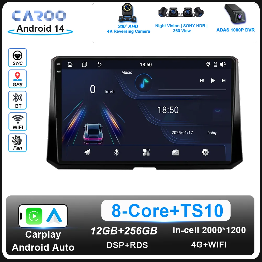 

Carplay Android Auto Car Radio Stereo For Toyota Corolla 2018-2022 Auto GPS navigation Multimidia Video Player Touch Screen 2Din