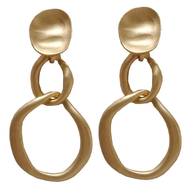 Simple Elegant Hollowed out Metal Round Slice No Pierced Hole Clip Earrings Without Piercing For Women Ears Clip on Earrings