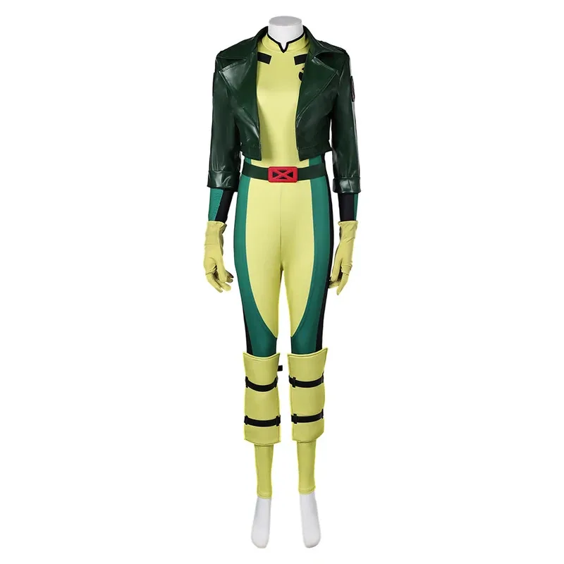 

Rogue Cosplay X 97 Super Villain Costume Adult Women Jackets Leggings Disguise Jumpsuit Gloves Outfits Halloween Carnival Suit