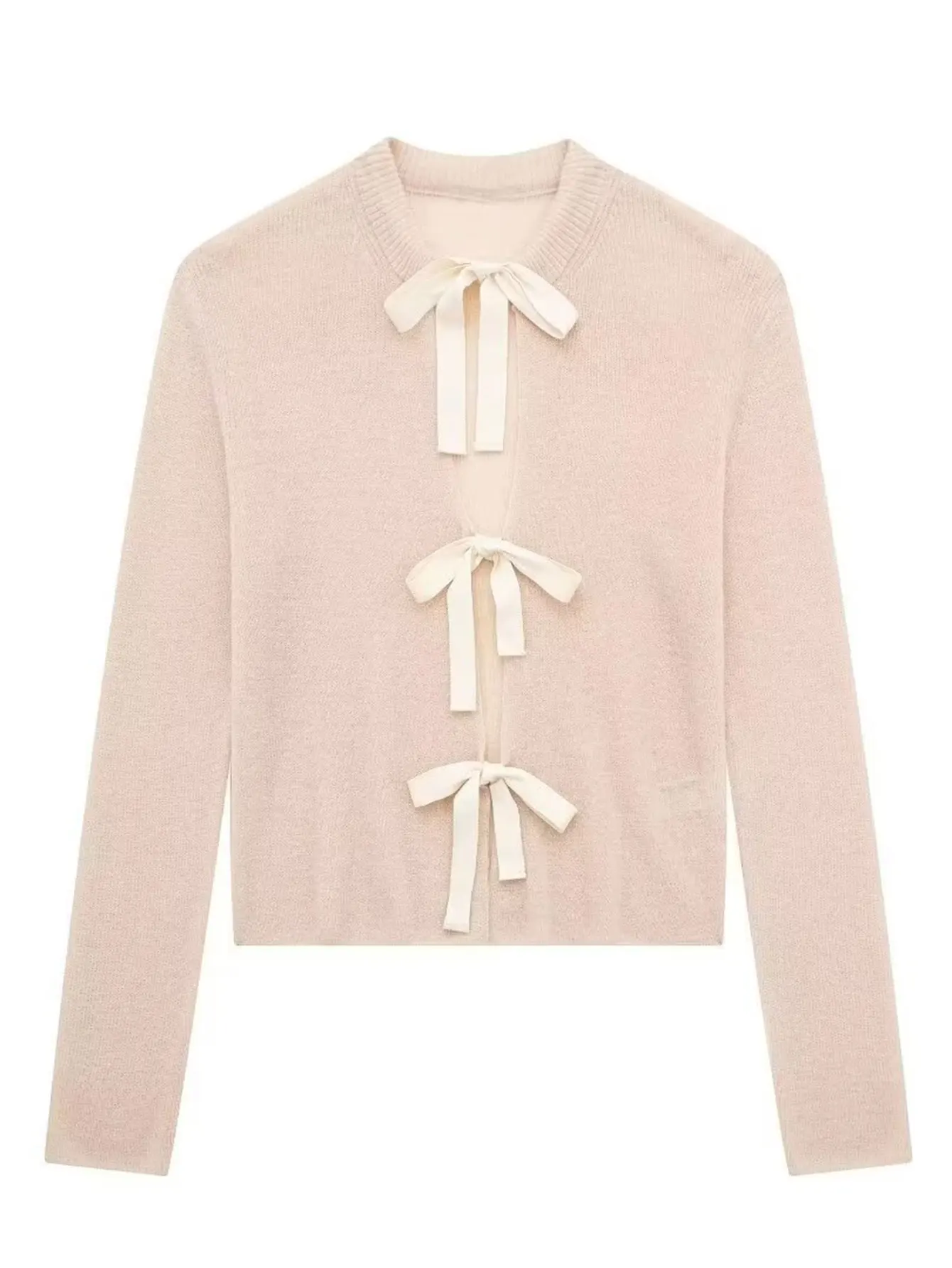 

Women's Solid Color Cardigan Long Sleeve Open Front Lace-Up Regular Fit Autumn Winter Daily Basic Style