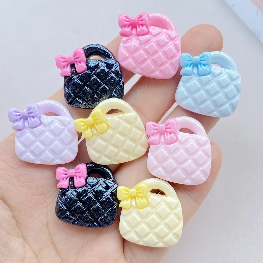 10Pcs Cute Cartoon Handbag Flat Back Resin Cabochons Scrapbooking DIY Jewelry Craft Decoration Accessorie