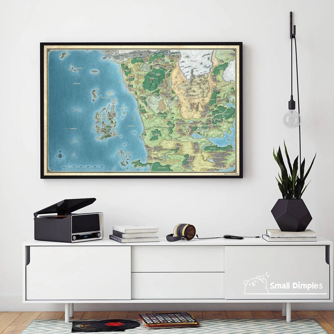 D&D Sword Coast Map Game Poster Canvas Art Print Home Decoration Wall Painting ( No Frame )