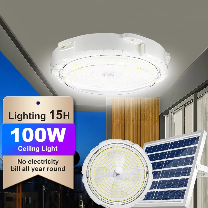 Powerful Indoor Solar Ceiling Light Outdoor Garden Pandent Light Solar-Power Lamp Corridor Light For Garden Decor Lighting