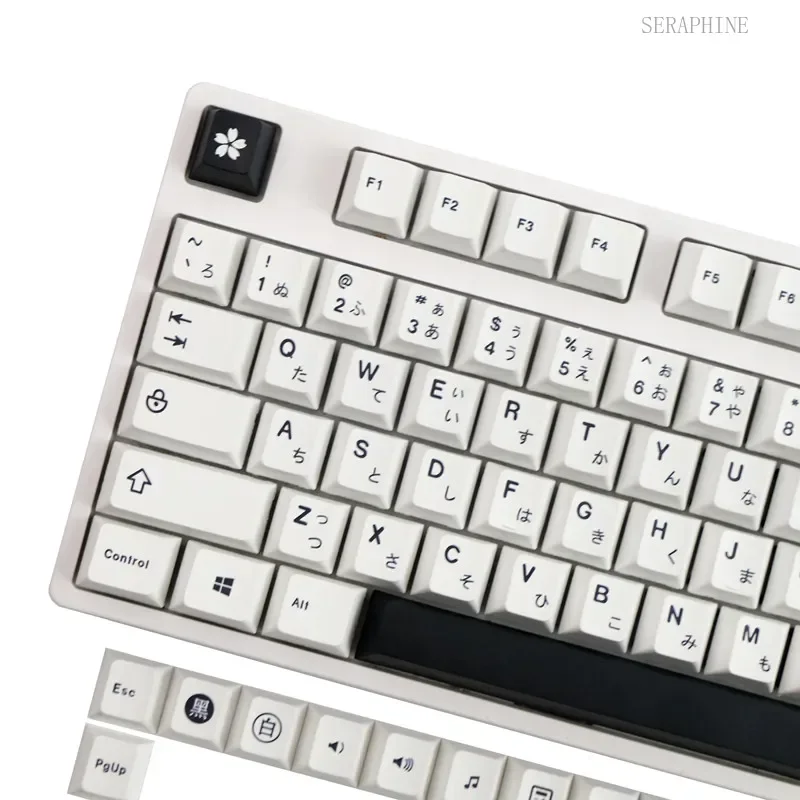 129 Keys Minimalist White Japanese PBT keycaps for Mechanical Cherry Keyboard Profile Keycap Simple Anne Pro GK61