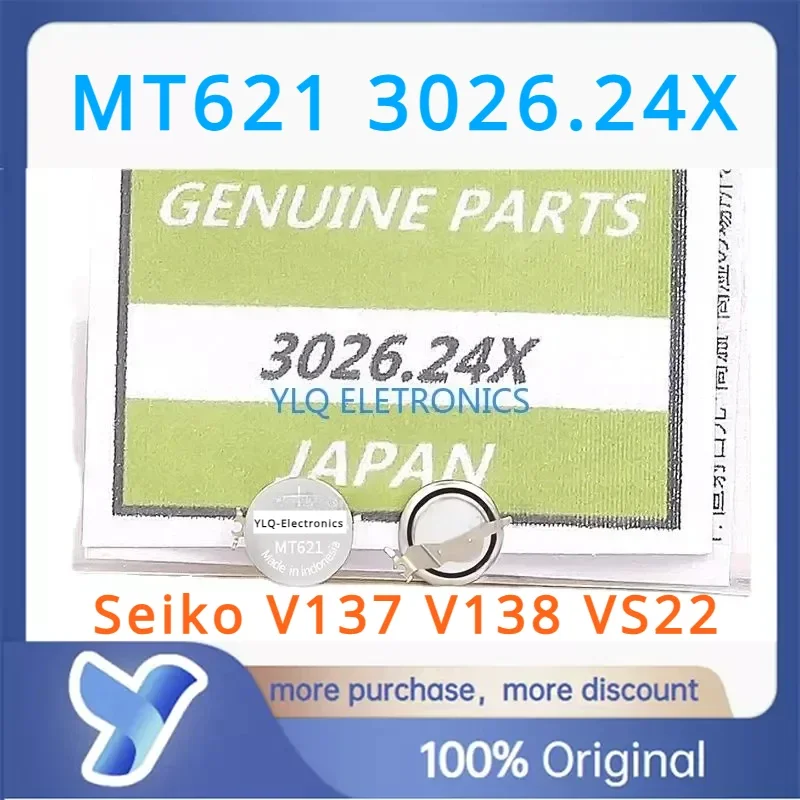 1pcs 3026.24X MT621 3026-24X 3026 24X Seiko Watch Kinetic Energy Rechargeable Battery Capacitor Seiko V137 V138 VS22 VS22B