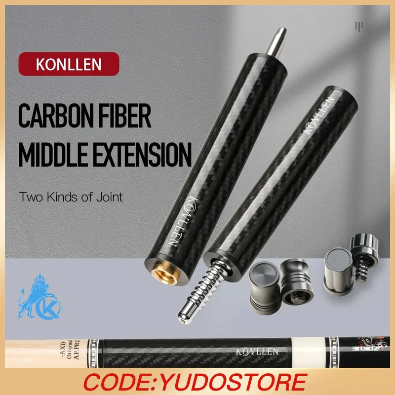 KONLLEN 중간 확장 탄소 섬유 3/8x8 방사형 핀 Uniloc 퀵 조인트 12cm 풀 큐 캐롬 스틱, 당구 액세서리