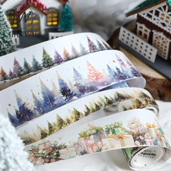 JIANWU Starlight Christmas Series Vintage Tree Snowflake Flower Material CollageWashi Tape Creative DIY Journal Stationery