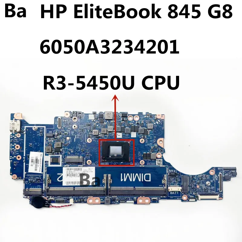 For HP EliteBook 845 G8 Laptop Motherboard 6050A3234201 UMA R3 PRO 5450U CPU