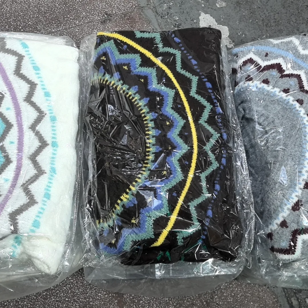 Suéter de punto redondo Ne de alta calidad Fair Isle, Top de punto suelto para mujer, primavera Otoño Invierno, Faion coreano Sle