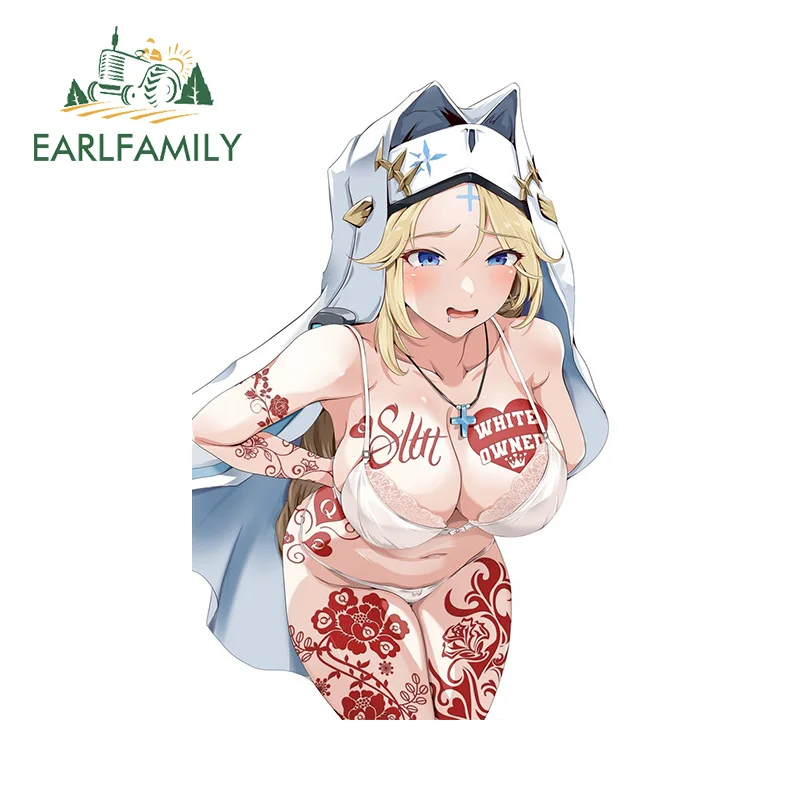 EARLFAMILY 13cm x 8.5cm Nikke Friar Waifu Boobs Car Stickers Hentai Tattoos Ecchi Curvy Thicc Car Accessories Ahegao Decal