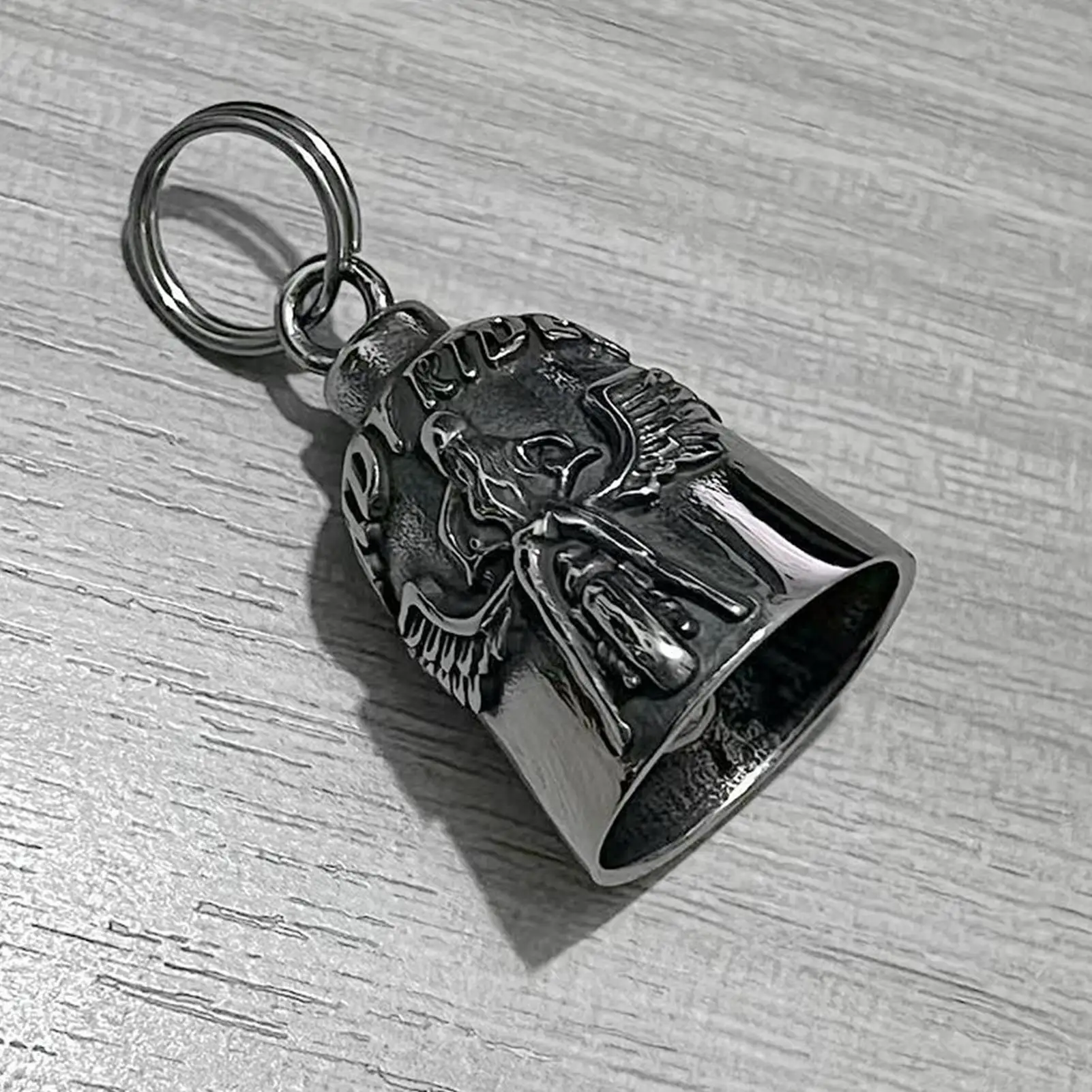 

Bell For Motorcycle Stainless Steel 3D Embossed Metal Motorcycle Luck Bell Decor For Long-Distance Touring Cruising Adventure